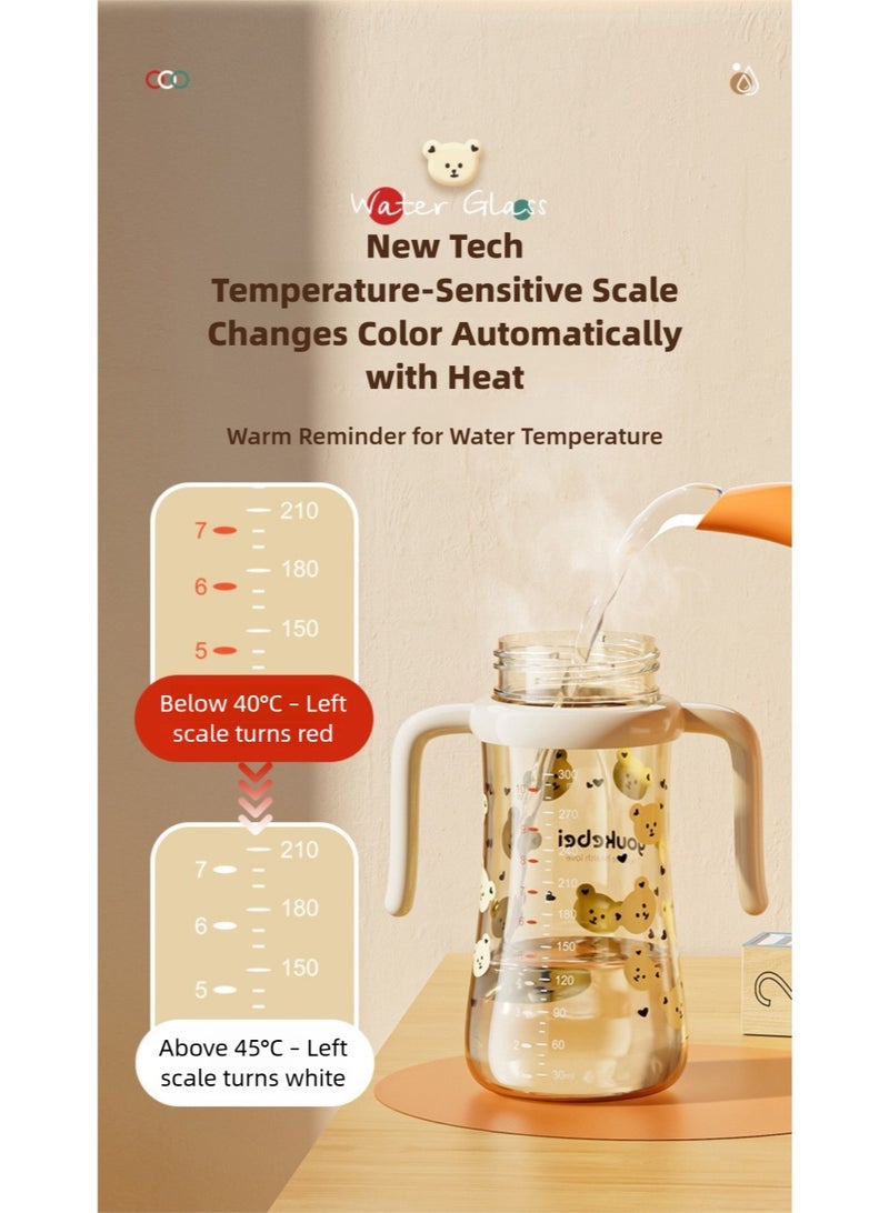 3-in-1 Baby Bottle 300ml with Temperature Indicator – Anti-Colic Silicone Feeding Bottle with Soft Spout, BPA-Free Transition Cup for 0-12+ Months (Coffee Brown) - Image 2