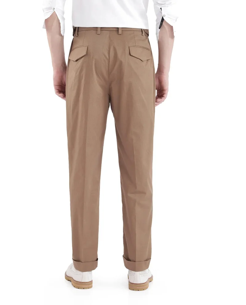 Rare Rabbit Men's Regular Fit Pleated Solid Trousers