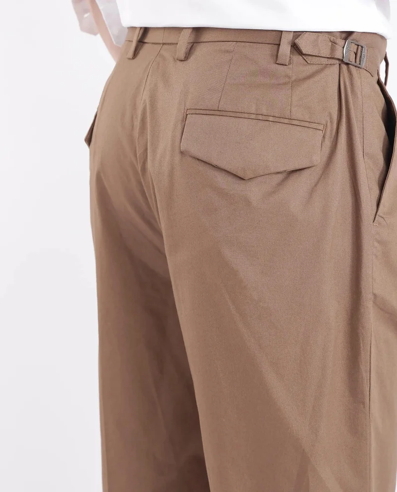 Rare Rabbit Men's Regular Fit Pleated Solid Trousers