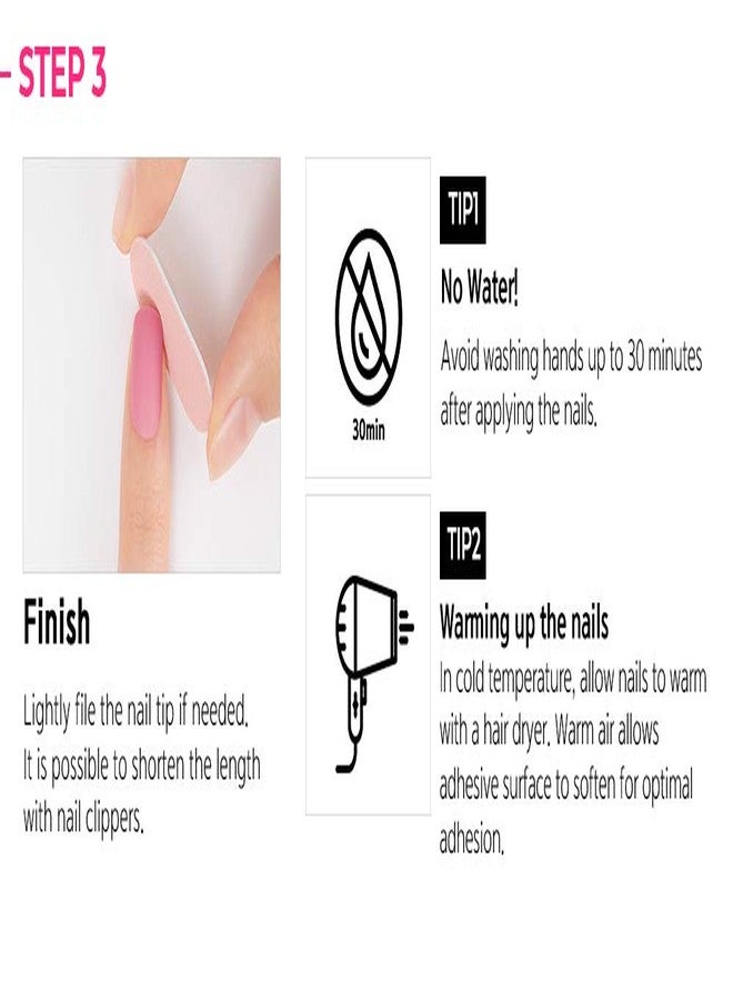 داشينج ديفا أظافر داشينج ديفا ماجيك بريس | صنع في كوريا، أظافر صناعية للحفلات والمناسبات غير الرسمية - 30 ظفرًا | من الصباح إلى المساء | أظافر قصيرة مربعة الشكل سهلة التركيب | تدوم طويلًا | (كلير) - Image 5