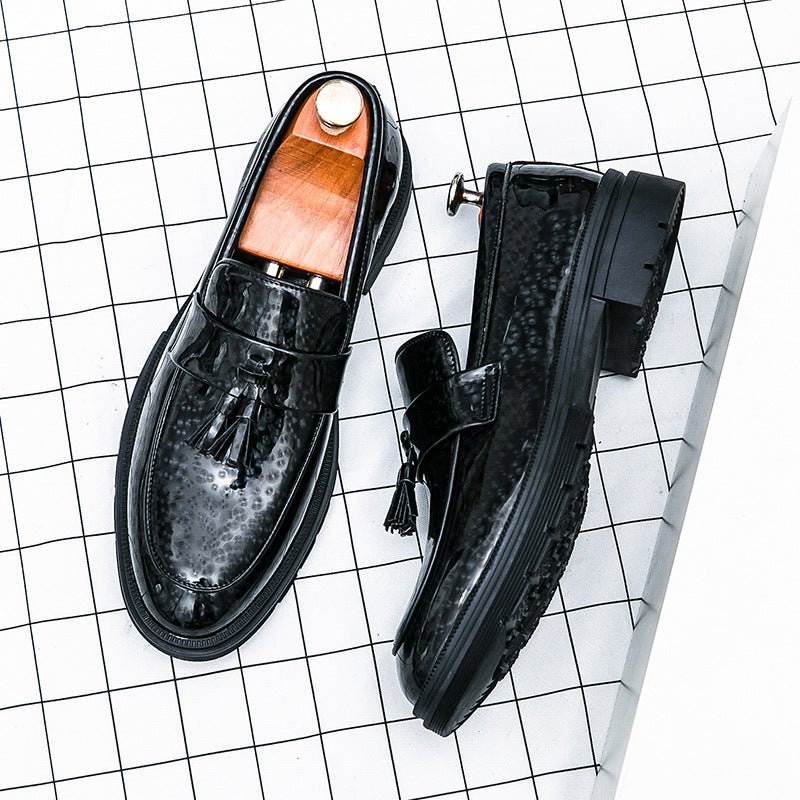 Men'S Shoes Large Size Men'S Casual Leather Shoes Fashionable Men'S Tassel Leather Shoes Patent Leather Glossy Business Formal Leather Shoes - Image 5