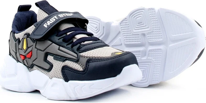 فاست ستيب Kids Sports Shoes Anatomical Sole Lightweight Sneakers Navy Blue Ice 615xca023