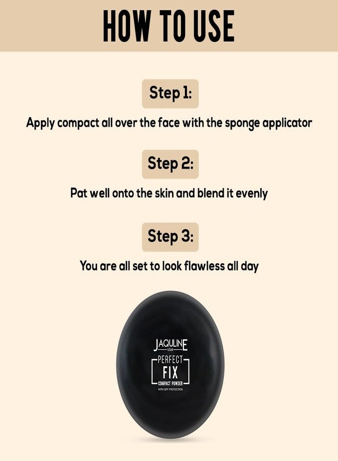 جاكلين يو أس أيه بودرة جاكلين يو إس إيه بيرفكت فيكس المضغوطة | بودرة مضغوطة تدوم طويلاً للتحكم في الزيوت مع عامل حماية من الشمس وفيتامين هـ | لمسة نهائية ناعمة كالحرير غير لامعة | تغطية متوسطة إلى عالية | خالية من الزيوت المعدنية | بيج 02 (9 غرام) - Image 4