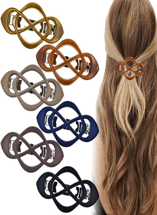 Arvintas 6PCS Vintage French Barrette Clips, Matte Flat Claw Clips for Thin & Long Hair Strong Hold Hair Accessories for Women & Girls - Image 1