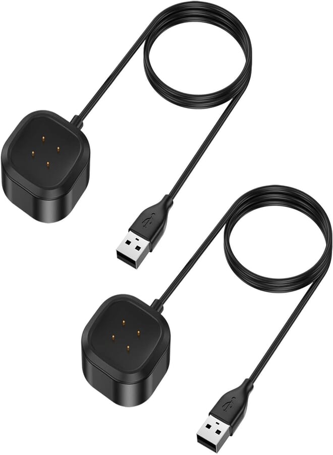 CAVN Charger Compatible with Fitbit Versa 4/Versa3 / Fitbit Sense/Sense 2 Charger, 2 PACK 3.3ft Replacement Charging Cable USB Charger Dock for Sense 2 Smartwatch
