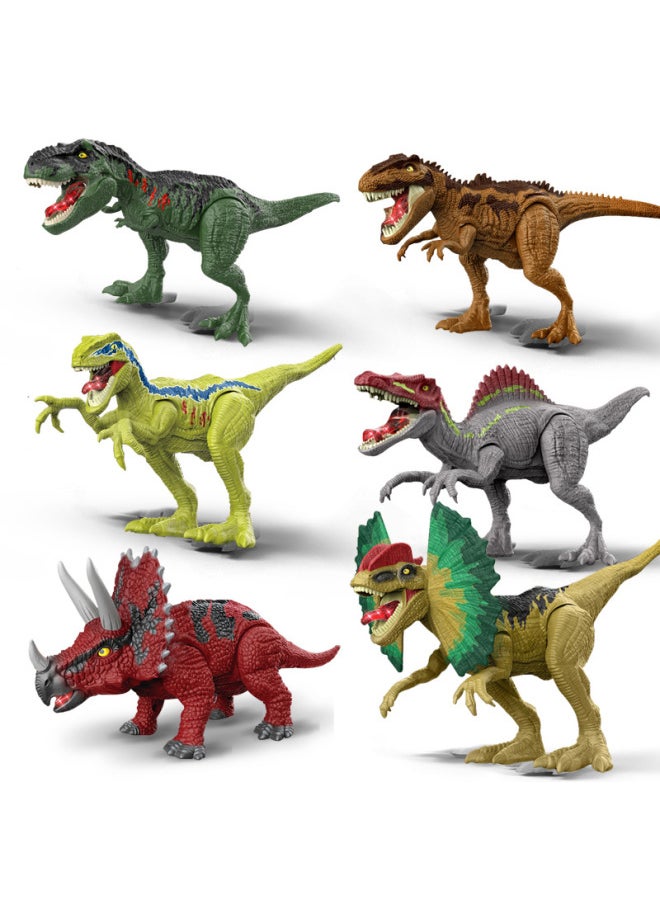 Generic - Pressing Acousto-optic Dinosaur Toy Simulation Tyrannosaurus Raptor Joint Movable Dinosaur Model Toy-Color:Hand-pressed Spinosaurus - Image 1