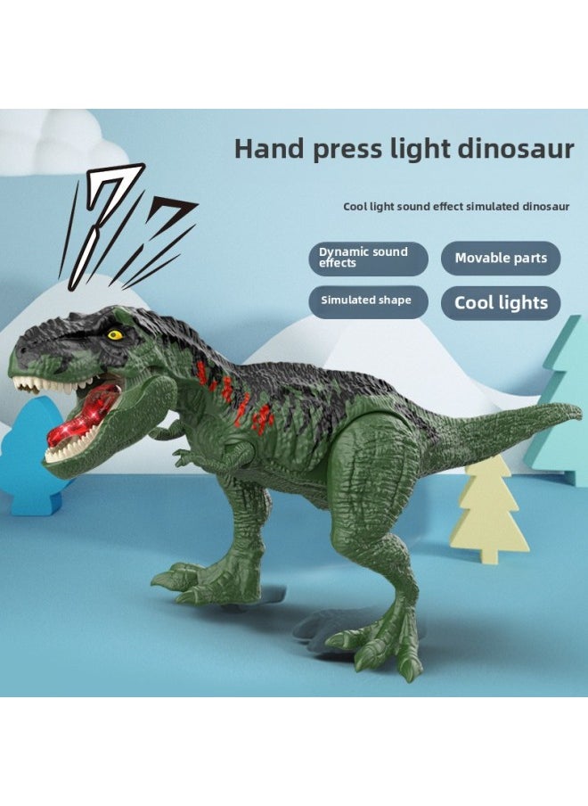 Generic - Pressing Acousto-optic Dinosaur Toy Simulation Tyrannosaurus Raptor Joint Movable Dinosaur Model Toy-Color:Hand-pressed Spinosaurus - Image 1