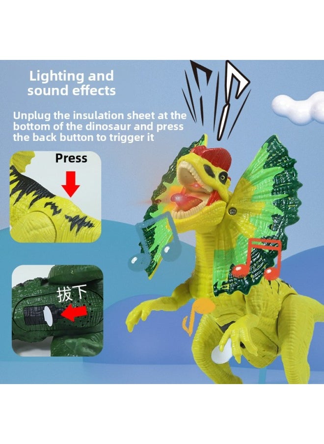 Generic - Pressing Acousto-optic Dinosaur Toy Simulation Tyrannosaurus Raptor Joint Movable Dinosaur Model Toy-Color:Hand-pressed Spinosaurus - Image 1