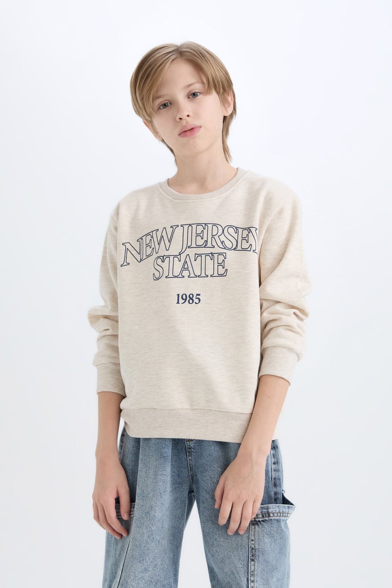 DeFacto Boy Crew Neck Printed Sweatshirt  - Image 1
