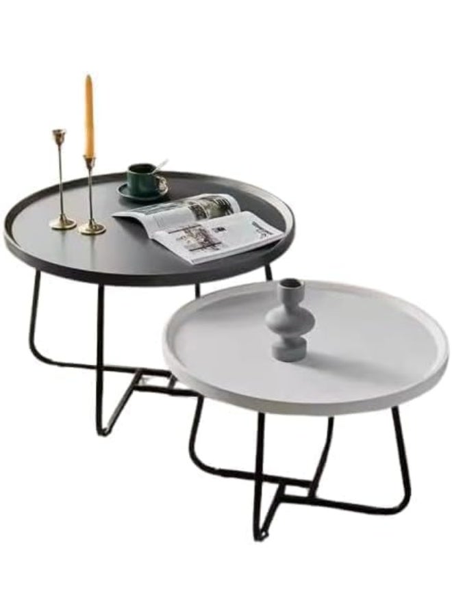 Home Coffee Table Tea Table Side Table 2PC Round Small Sofa Dormitory Living Room table luxury used Office Hostel Parlour - Image 1