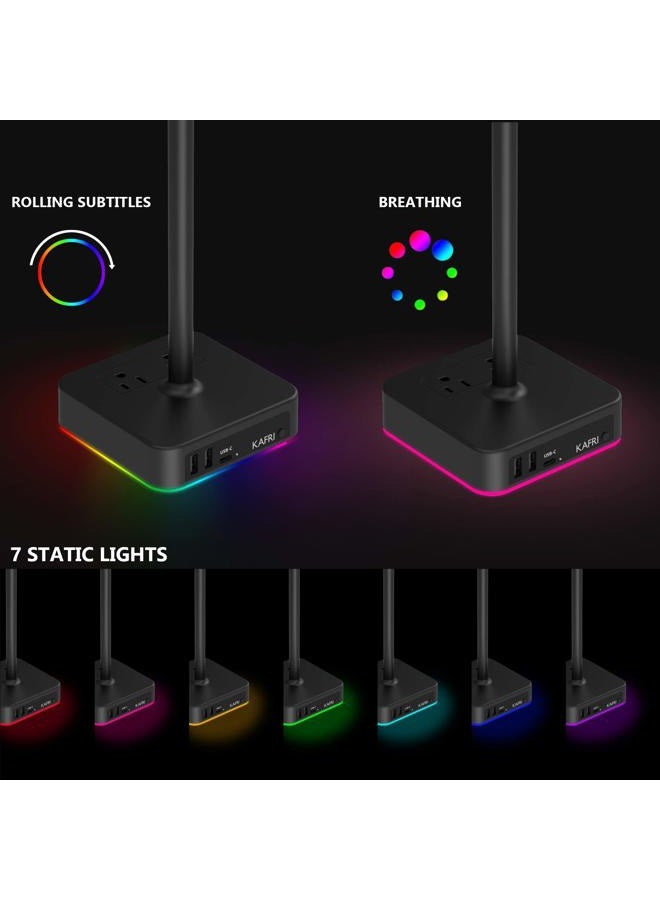 KAFRI RGB Headphone Stand with USB Charger - Image 2