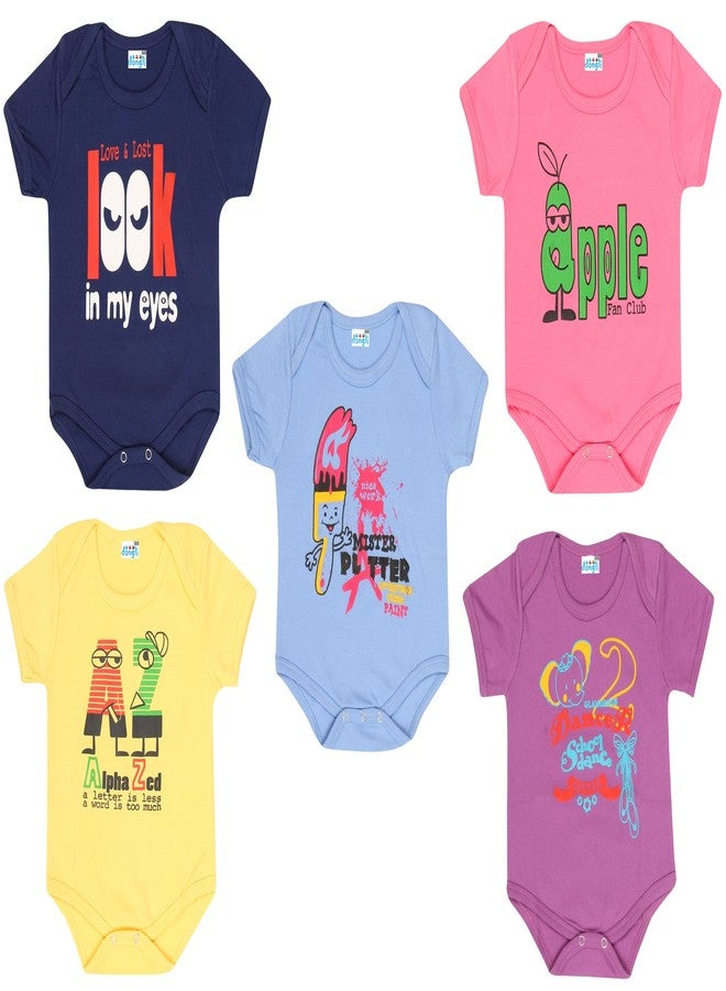 dongli Unisex Soft Cotton Baby Bodysuits (Pack of 5) - Image 1