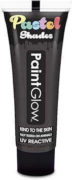 PaintGlow Neon UV Face Body Paint Pastel Colours Black 13ml