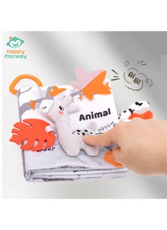 Generic Happy Monkey Three-dimensional Tail Cloth Book Can't Tear Baby Visual Grip Perception Training Toy With Tooth Glue-Color:Teether Doll Cloth Book-puppy (6 Pages, 12 Sides)  - Image 4