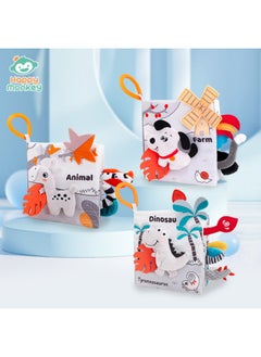 Generic Happy Monkey Three-dimensional Tail Cloth Book Can't Tear Baby Visual Grip Perception Training Toy With Tooth Glue-Color:Teether Doll Cloth Book-puppy (6 Pages, 12 Sides)  - Image 2