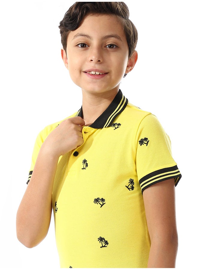 Andora Short Sleeves Polo Shirt For Boys_Yellow & Black - Image 5