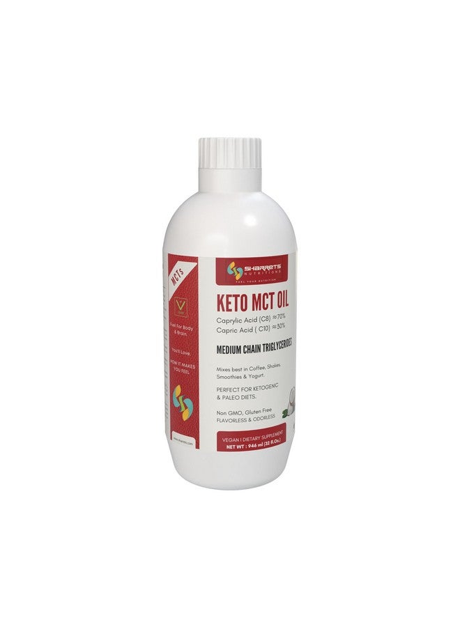 Sharrets Keto MCT Oil - 32 Fl Oz - C8 C10 70/30 Premium Medium Chain Triglycerides for Bulletproof Coffee and Athletic Performance. - Image 1