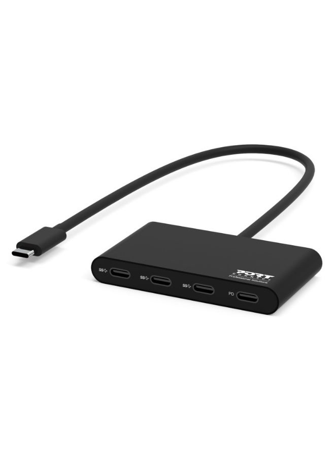 Port Designs 4-Port USB-C to USB-C Hub - 5Gbps Data Transfer Speed, 30cm Cable - 900147 - Image 1