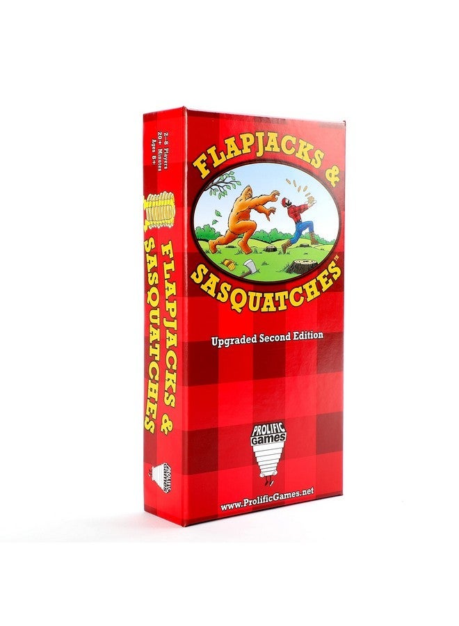 بروليفيك جيمز ألعاب غزيرة الإنتاج Flapjacks & Sasquatches - ترقية الإصدار الثاني ، لعبة البطاقة والنرد العائلية ل 2-8 لاعبين ، جولات مدتها 20 دقيقة ، متعة للأطفال والكبار ، مثالية ليالي الألعاب العائلية ورحلات التخييم - Image 1