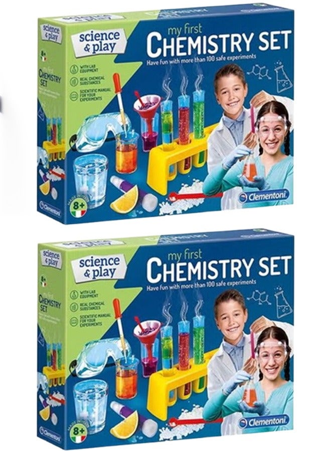 كلمينتوني مجموعه من 2 لعبة  كلمنتوني مختبر الكيمياء المنزلية لتعليم العناصر الكميائية بطريقة مسلية للاطفال - Image 1