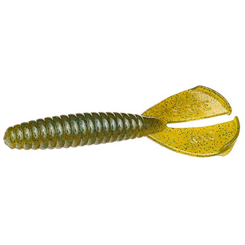 Strike King Rage Menace Grub Fishing Lure, Soft Plastic Double Tail Grub, Crazy Tail Action, 3 1/2-Inches - Image 1