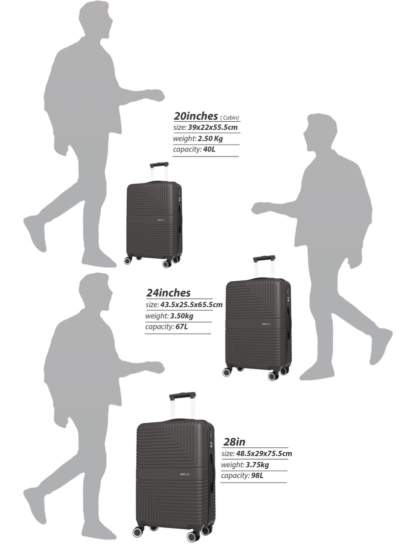 PARAJOHN حقيبة دوارة خفيفة الوزن مصنوعة من مادة ABS صلبة مع قفل مقاس 28 بوصة - Image 4