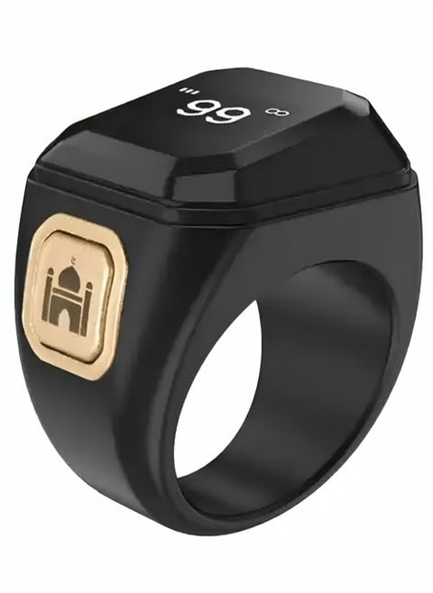Smart Tasbeeh Ring - Metal Edition, 20mm, Black Color