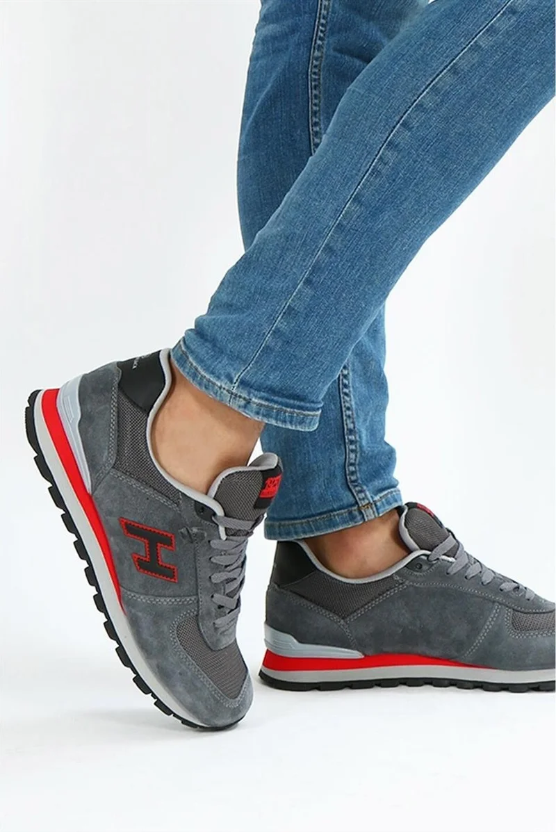 هامر جاك Peru 574 Men's Walking Casual Sports Shoes 19250 Meet Gray Red Navy V17