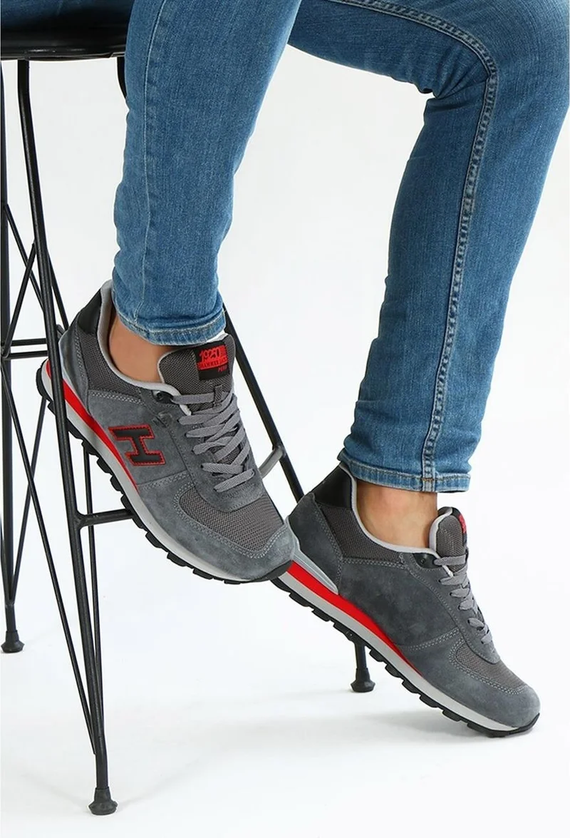 هامر جاك Peru 574 Men's Walking Casual Sports Shoes 19250 Meet Gray Red Navy V17