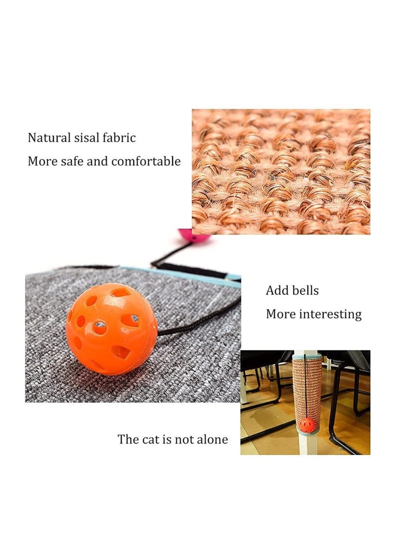 SYOSI - Cat Scratching Post, Natural Sisal Cat Scratch Post Wrapped  Around The Legs of Tables and Chairs, with Interactive Ball Toys - Image 1