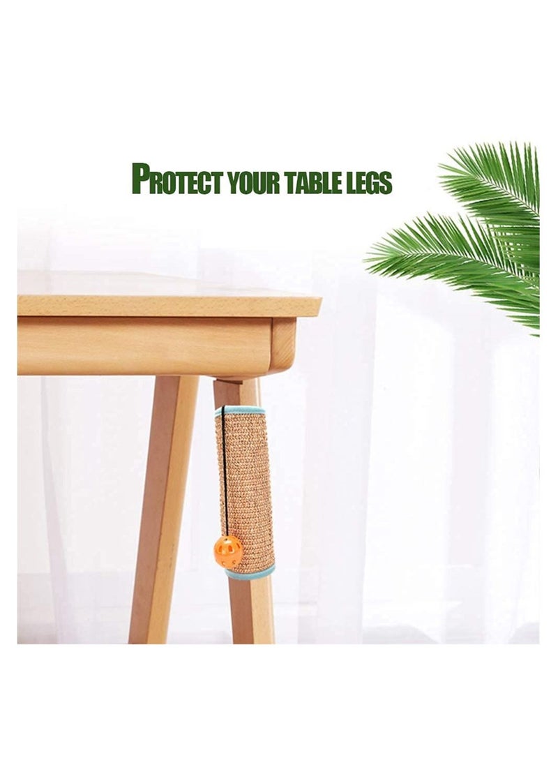 SYOSI - Cat Scratching Post, Natural Sisal Cat Scratch Post Wrapped  Around The Legs of Tables and Chairs, with Interactive Ball Toys - Image 1