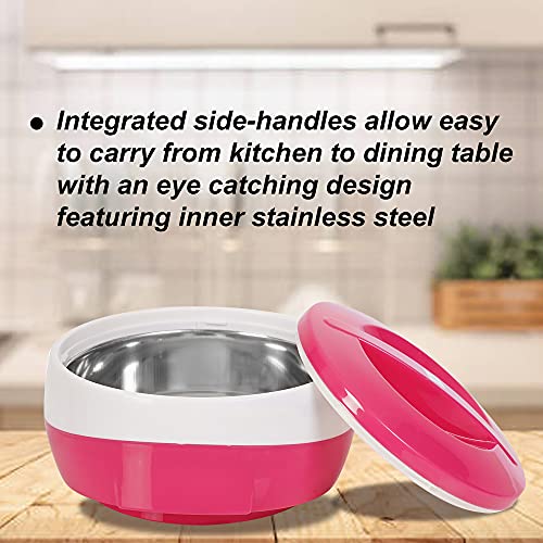 Blueberry's Wave Pink White, Inner Steel Casserole Gift Set Combo 600 ml,1200 ml,2000 ml (Pack of 3) - Image 4