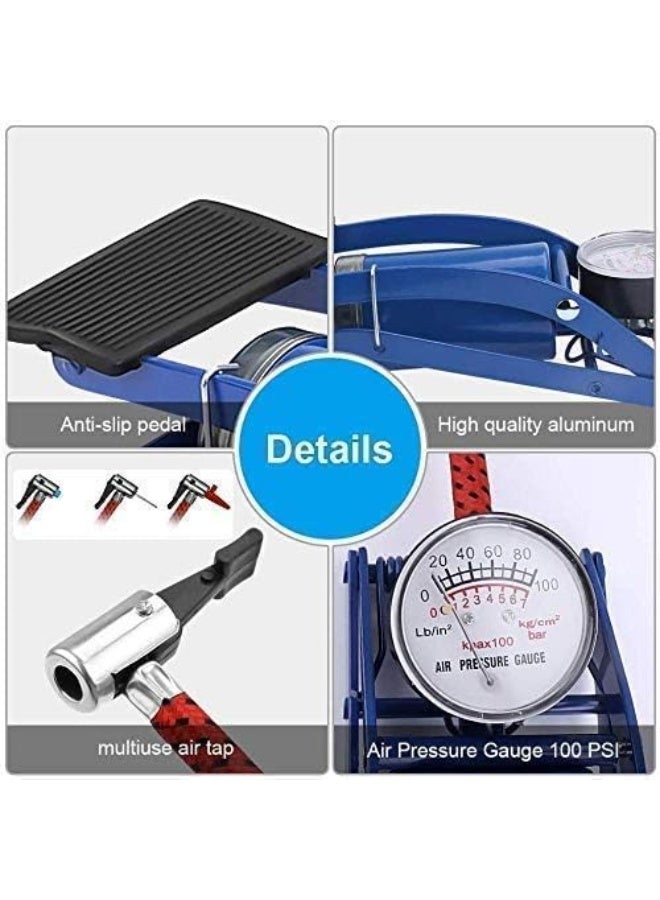 Generic ZAYNE High Pressure Foot Pump, Bike Motorbike Inflation Pump with Pressure Gauge  - Image 5