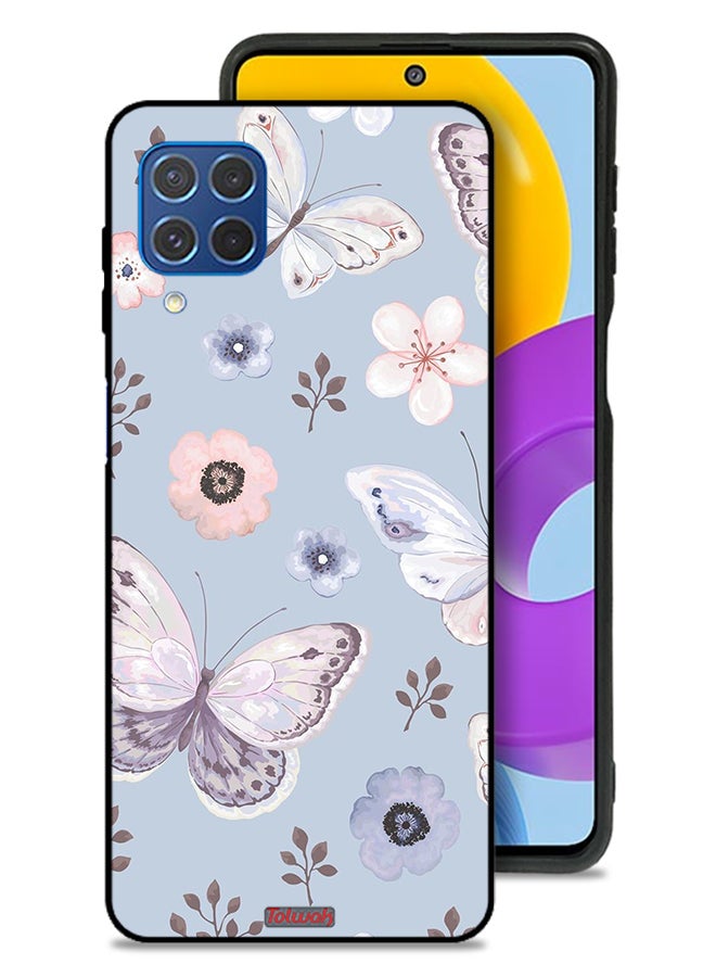 Tolwak Samsung Galaxy M62 Protective Case Cover Butterflies And Flowers  - Image 1