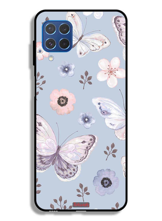 Tolwak Samsung Galaxy M62 Protective Case Cover Butterflies And Flowers  - Image 2