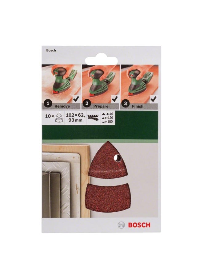 BOSCH 2609256A67 Home and Garden Sanding Sheet 10 Pcs Set for Multi-Sanders - Brown  - Image 2