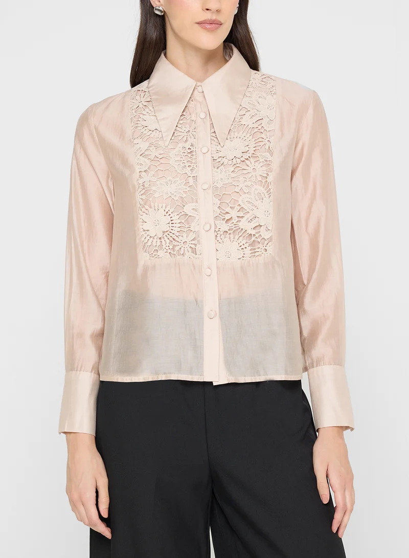 ELLA Emrboidered Button Down Shirt