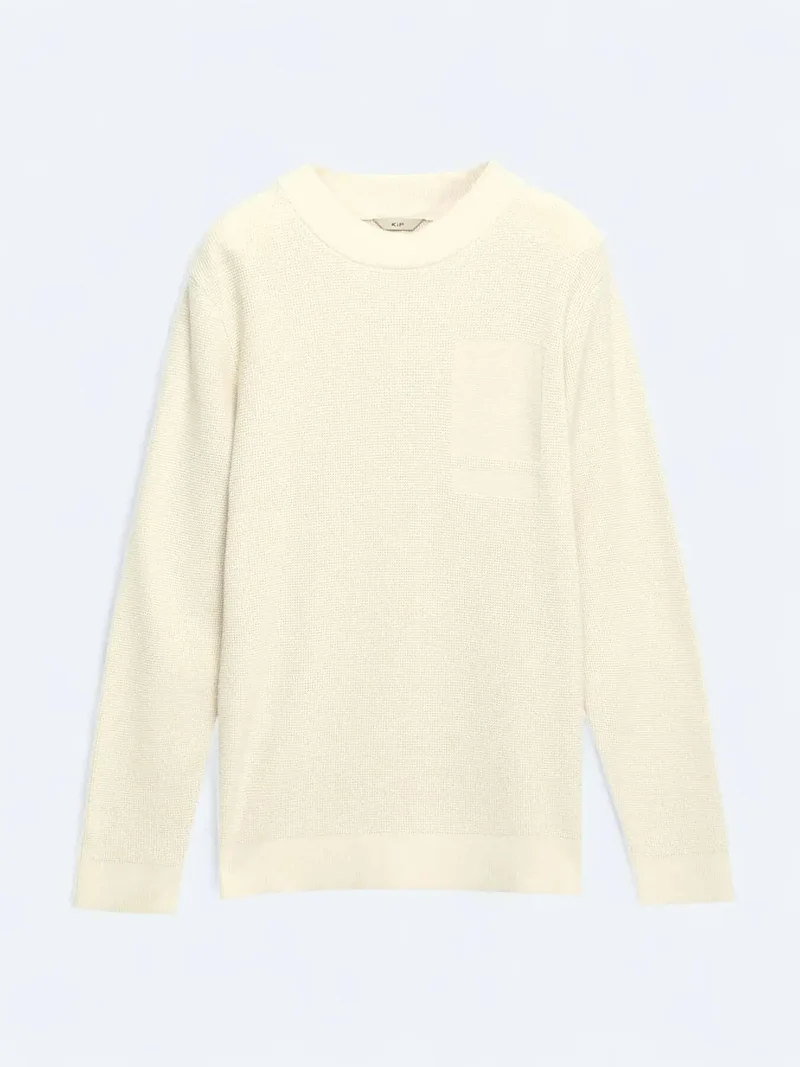 كيب سويت شيرت محبوك بلون بيج فاتح