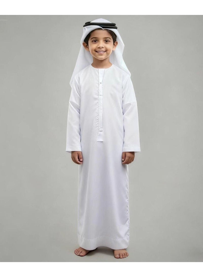 Traditional Emarati Kandora/Thobe/Dishdasha/Arab for Kids, boys and teenagers（3-18 years）, NonStretch Fabric, Hidden Zipper Detail，Perfect Gift for Ramadan - Image 1