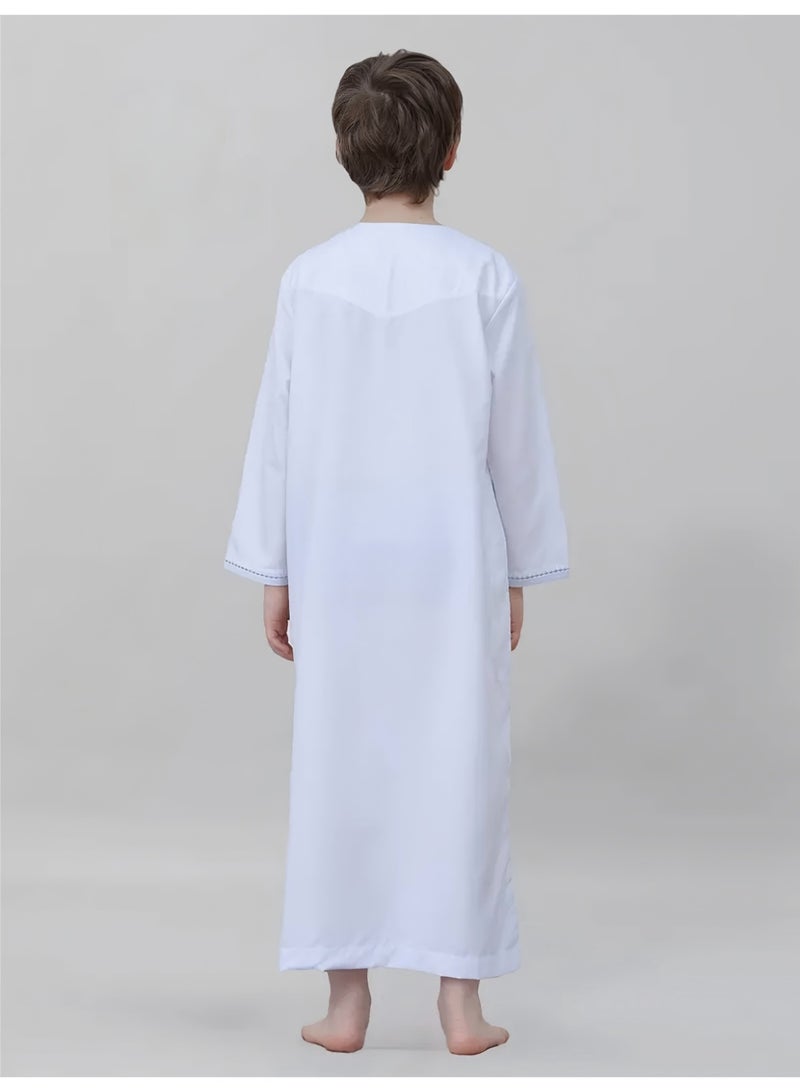 Traditional Emarati Kandora/Thobe/Dishdasha/Arab for Kids, boys and teenagers（3-18 years）, NonStretch Fabric, Hidden Zipper Detail，Perfect Gift for Ramadan - Image 2