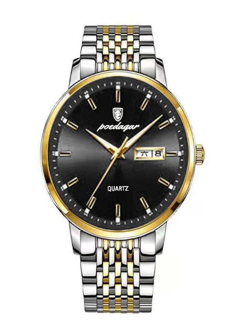 POEDAGAR - Men’s Analog Quartz Stainless Steel Band Wristwatch 42mm - Image 1