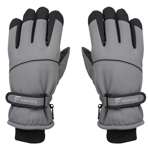 FABSPORTS Warm Winter Gloves (Unisex) | Touchscreen Compatible, Thermal Faux Fur Lined, Water-Resistant for Cycling, Biking & Daily Commute | Adjustable Wrist Velcro - Image 1