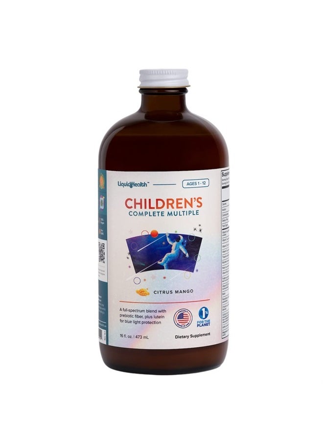 LIQUIDHEALTH 16 Oz Kids Liquid Multivitamin Complete Multiple for Children, Toddlers - Essential Vitamins & Minerals Supplement, Immune Support, Gluten Free, Non GMO, Prebiotic Fiber  - Image 1
