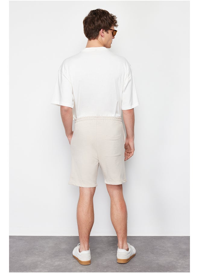 Mink Regular/Normal Fit Fluffy Text Printed Shorts TMNSS24SR00032