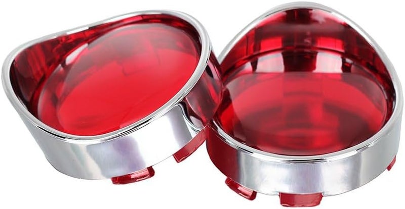 Turn Signal Visors Lights Lens Covers Compatible with Harley Dyna Fatboy Softail Road Glide(Qty:2, Red)