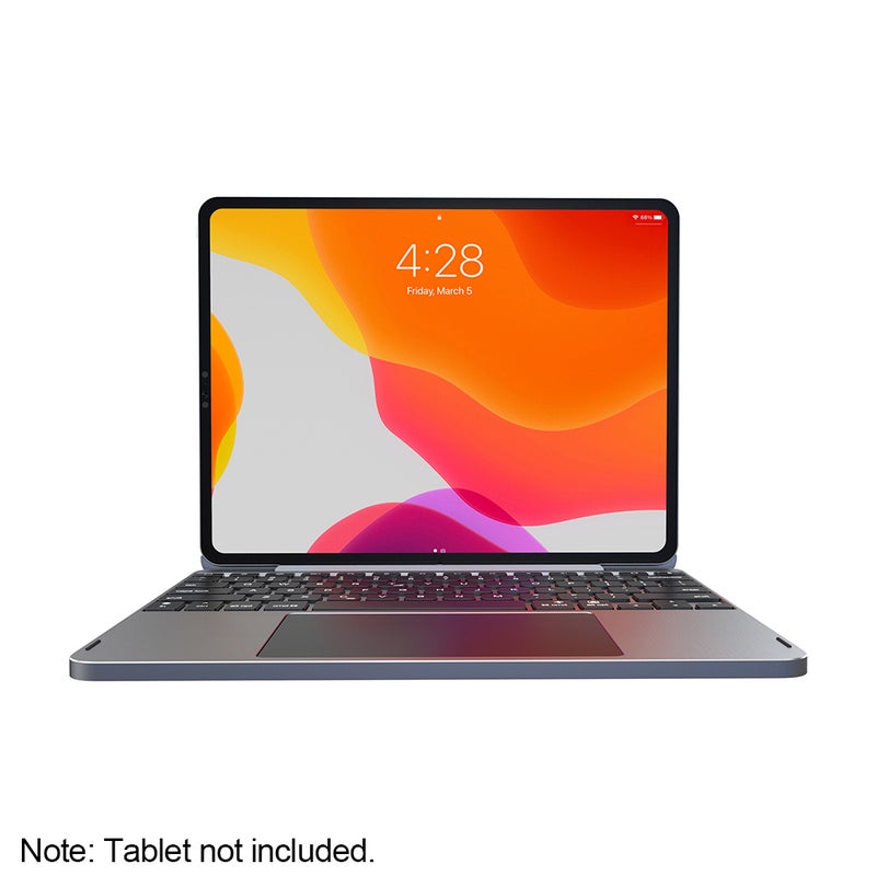 حافظة لوحة مفاتيح iPad Pro بقياس 12.9 بوصة: حافظة من الألومنيوم باللون الرمادي الداكن مع تصميم متعدد الوظائف - لوحة أرقام مخفية مبتكرة بتقنية بلوتوث 5.2 مع استجابة سريعة للعمل على اللوحي والاستخدام اليومي - Image 1