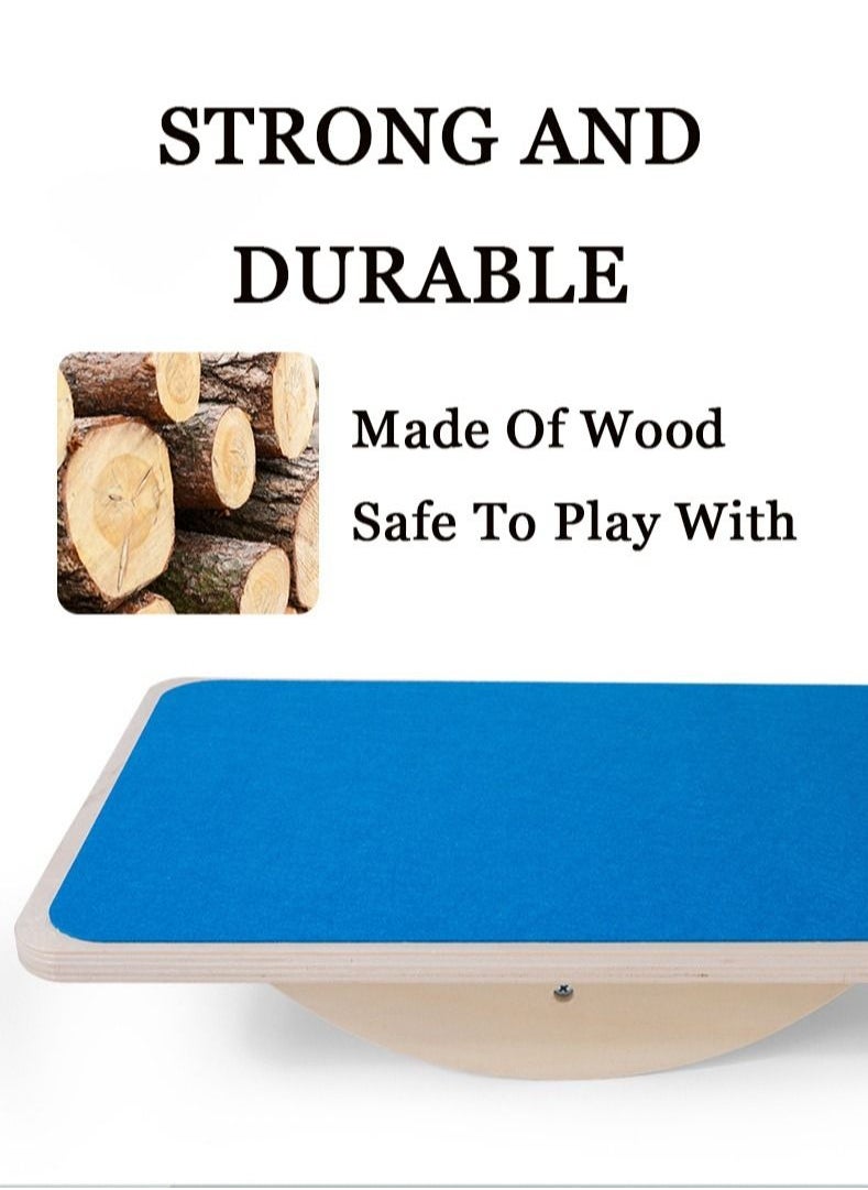 Arabest Kids' Balance Board, Wooden Rocking Seesaw Board, Indoor Outdoor Activity Toy, Balance Training Equipment for Children  - Image 3