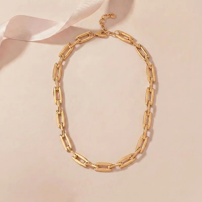 Palmonas  18K Gold Tone Plated Bold Core Link Chain For Women - Waterproof & Anti-Tarnish for Women | Best Price UAE