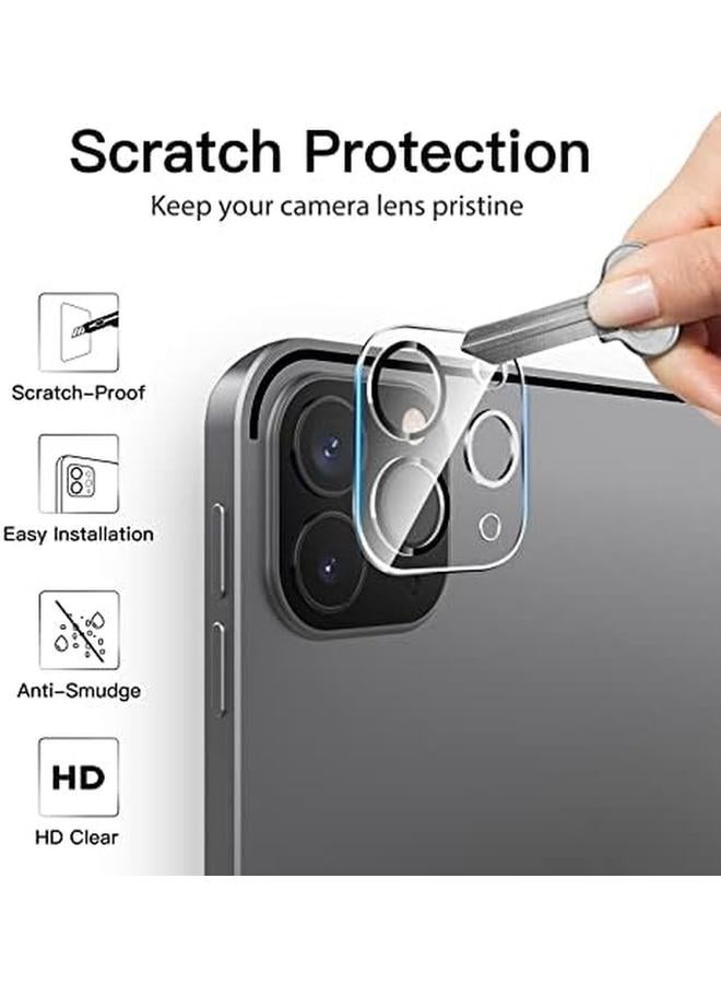 جي تيك واقي شاشة لجهاز ايباد برو 11 بوصة إصدار 2022 2021 2020 مع واقي عدسة الكاميرا وفيلم زجاجي مقوى عالي الدقة مضاد للخدش ويدعم القلم ومعرف الوجه، عبوتان لكل منهما - Image 4