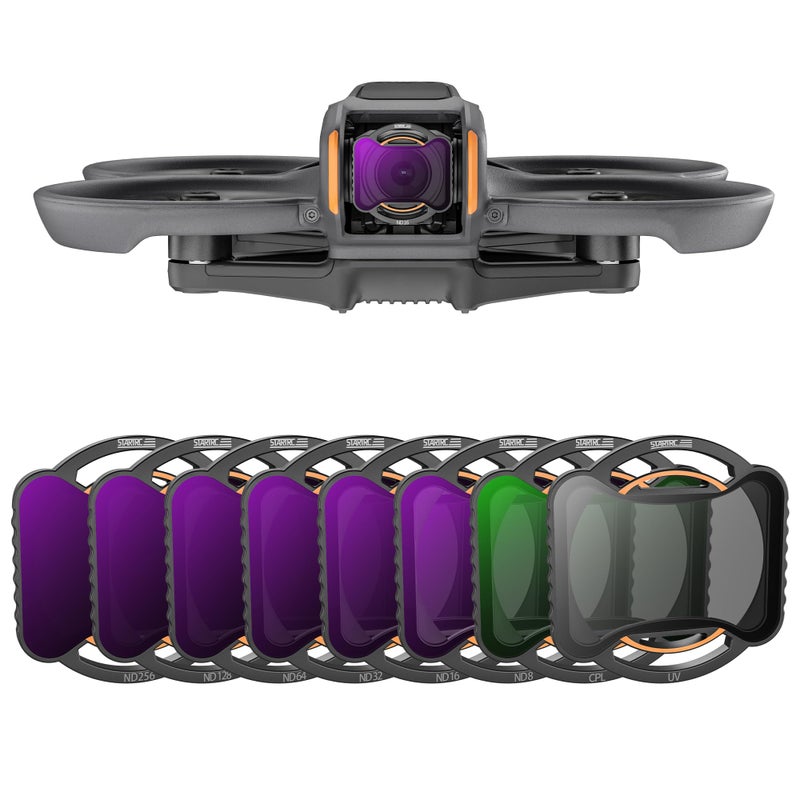 STARTRC Avata 2 ND Filters Set, 8 Pack UV CPL ND8 ND16 ND32 ND64 ND128 ND256 Neutral Density Camera Lens Filter Compatible with DJI Avata 2 FPV Drone, Multi Coated HD Optical Glass - Image 1